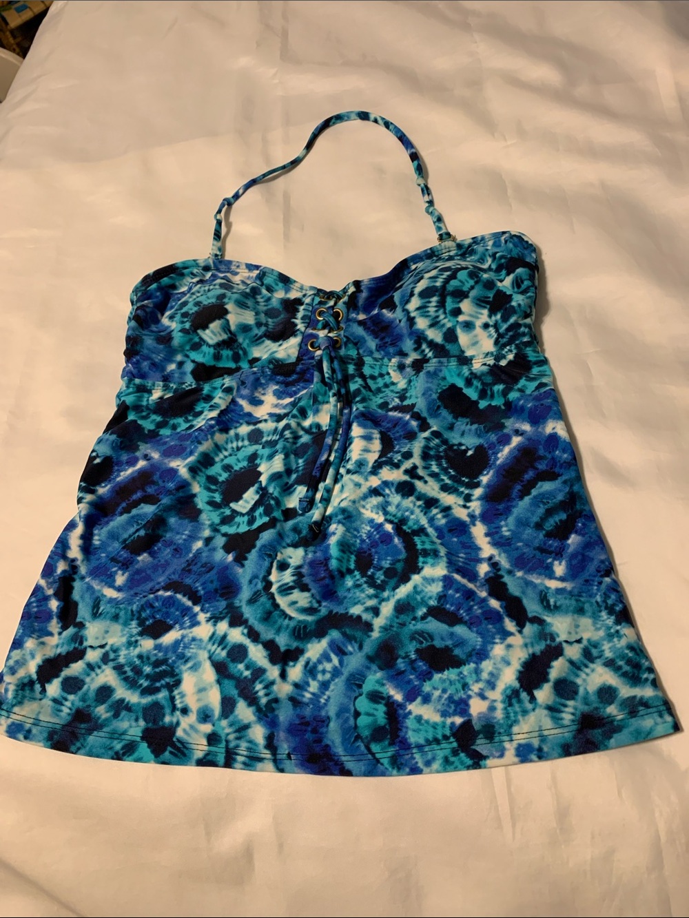Heritage Tie-Dye Lace-Up Bandeau Tankini Top